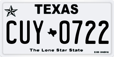 TX license plate CUY0722