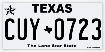 TX license plate CUY0723