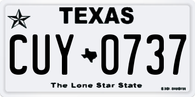 TX license plate CUY0737