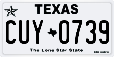 TX license plate CUY0739