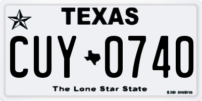 TX license plate CUY0740