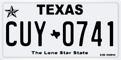 TX license plate CUY0741
