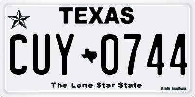 TX license plate CUY0744