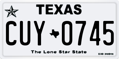 TX license plate CUY0745