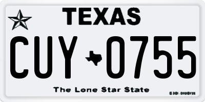 TX license plate CUY0755