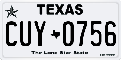 TX license plate CUY0756
