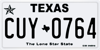 TX license plate CUY0764