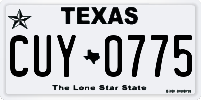 TX license plate CUY0775