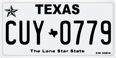 TX license plate CUY0779