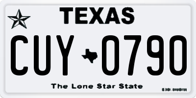 TX license plate CUY0790