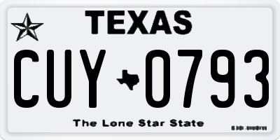 TX license plate CUY0793