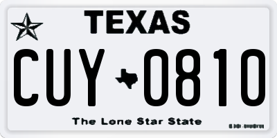 TX license plate CUY0810