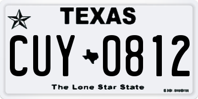 TX license plate CUY0812