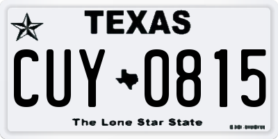TX license plate CUY0815