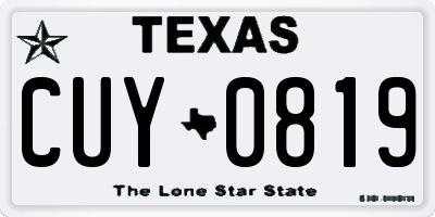 TX license plate CUY0819