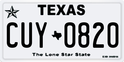 TX license plate CUY0820