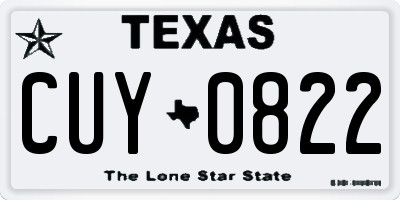 TX license plate CUY0822