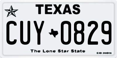 TX license plate CUY0829