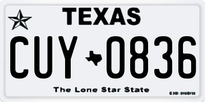 TX license plate CUY0836
