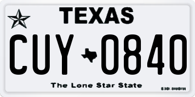 TX license plate CUY0840