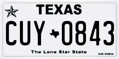 TX license plate CUY0843