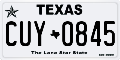 TX license plate CUY0845