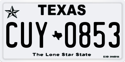 TX license plate CUY0853