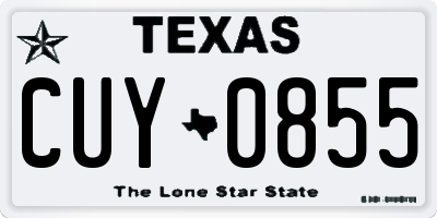TX license plate CUY0855
