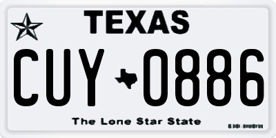 TX license plate CUY0886