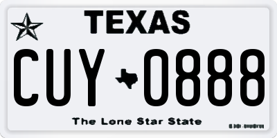 TX license plate CUY0888