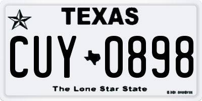 TX license plate CUY0898