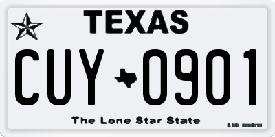 TX license plate CUY0901