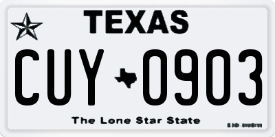 TX license plate CUY0903
