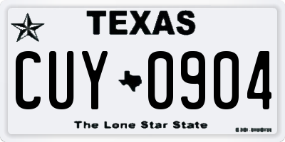 TX license plate CUY0904