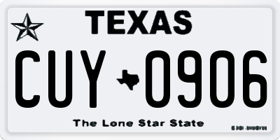 TX license plate CUY0906