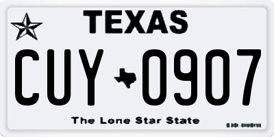 TX license plate CUY0907