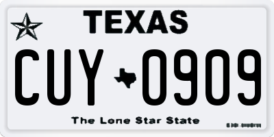 TX license plate CUY0909
