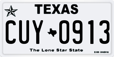 TX license plate CUY0913