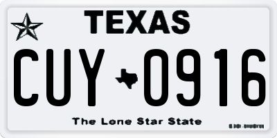 TX license plate CUY0916
