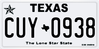 TX license plate CUY0938