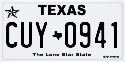 TX license plate CUY0941