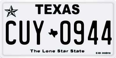 TX license plate CUY0944