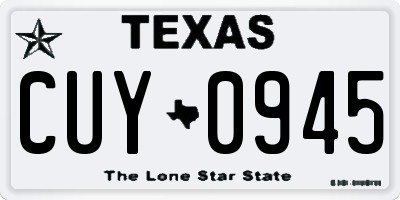TX license plate CUY0945
