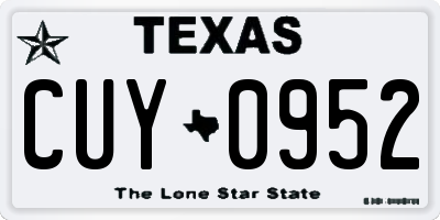 TX license plate CUY0952