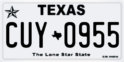 TX license plate CUY0955