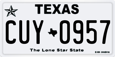 TX license plate CUY0957
