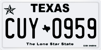TX license plate CUY0959