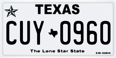 TX license plate CUY0960