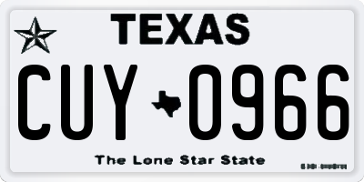 TX license plate CUY0966