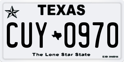TX license plate CUY0970
